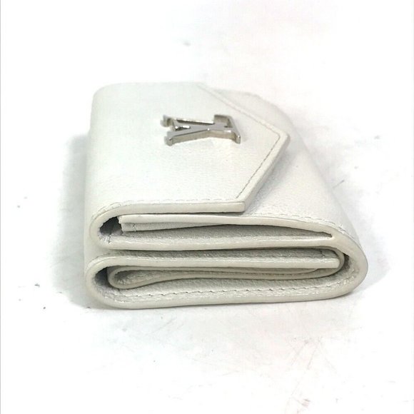 LOUIS VUITTON Portefeuille lock mini Compact Wallet Trifold Leather - Picture 11 of 14